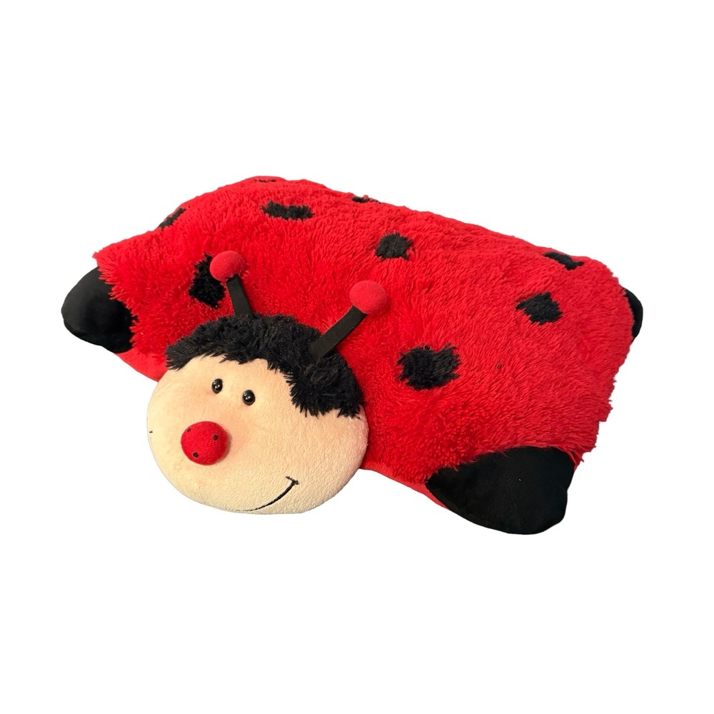Pillow Pets Ms. Ladybug 18" Red Black Soft Stuffed Folding Plush 2010 Retired